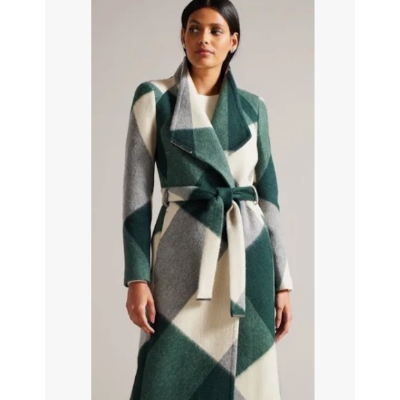 Ted Baker Jackets & Blazers - NWT 2023 COLLECTION RUBIO PLAID LONGLINE COAT  $795 WORN ONCE SZ 4US OR TED SZ 0